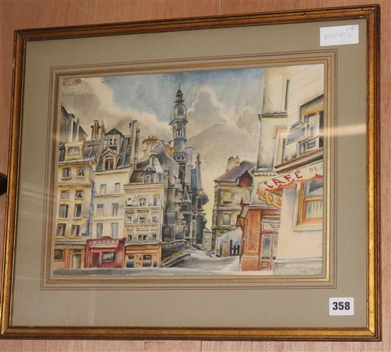 Sine Mackinnon French town scene, and another French hillside village